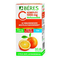 Béres C Komplex 1000 mg filmtabletta, C- és D3-vitamint, cinket és citrus bioflavonoid 50db