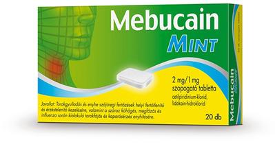 Mebucain mint 2mg/1mg szopogató tabletta 20x