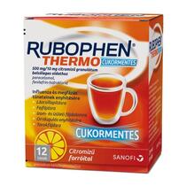 Rubophen Thermo cukormentes 500 mg/10 mg citromízű granulátum 12x