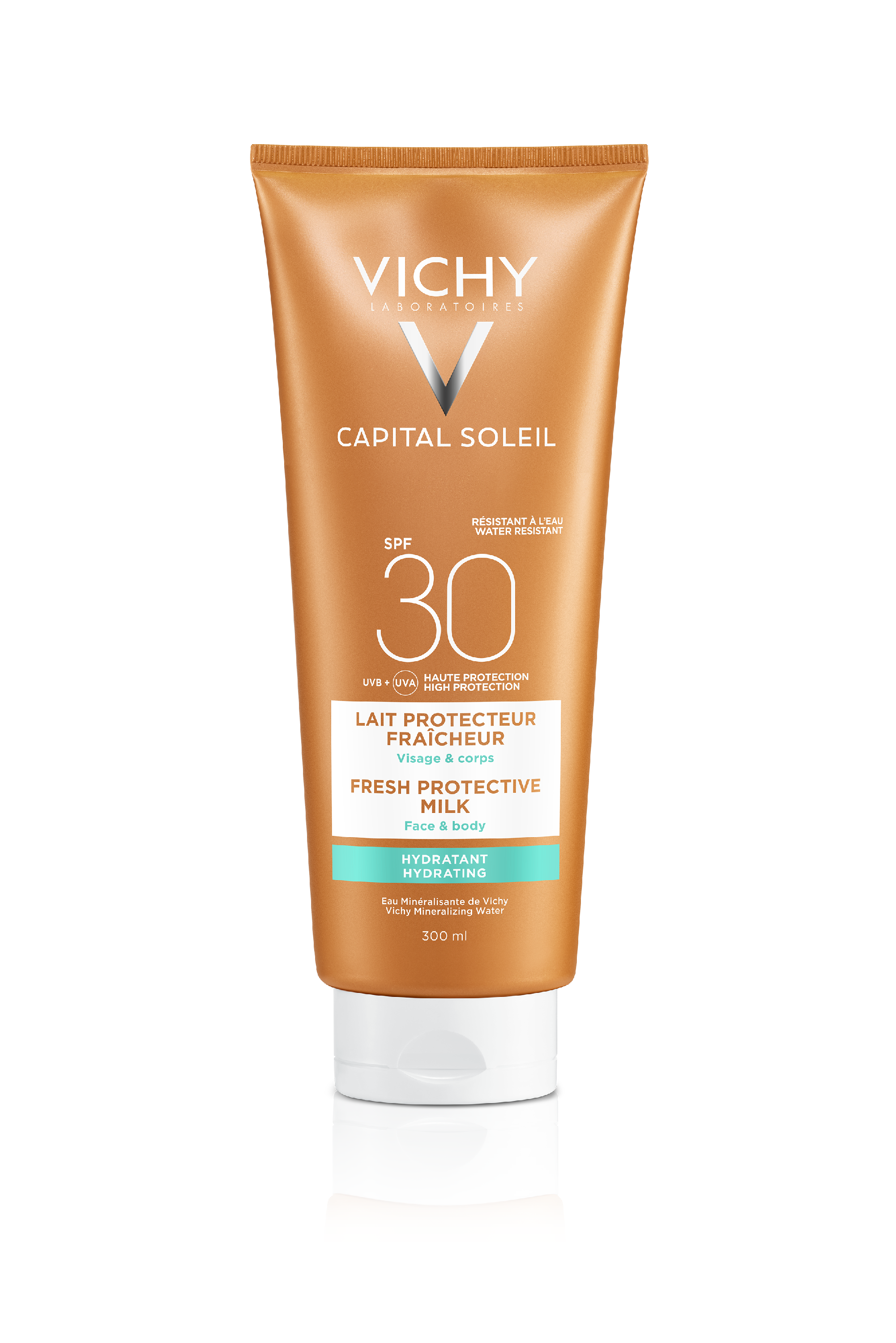 Vichy Capital Soleil Beach Protect Hidratáló naptej arcra és testre SPF30 300 ml képe