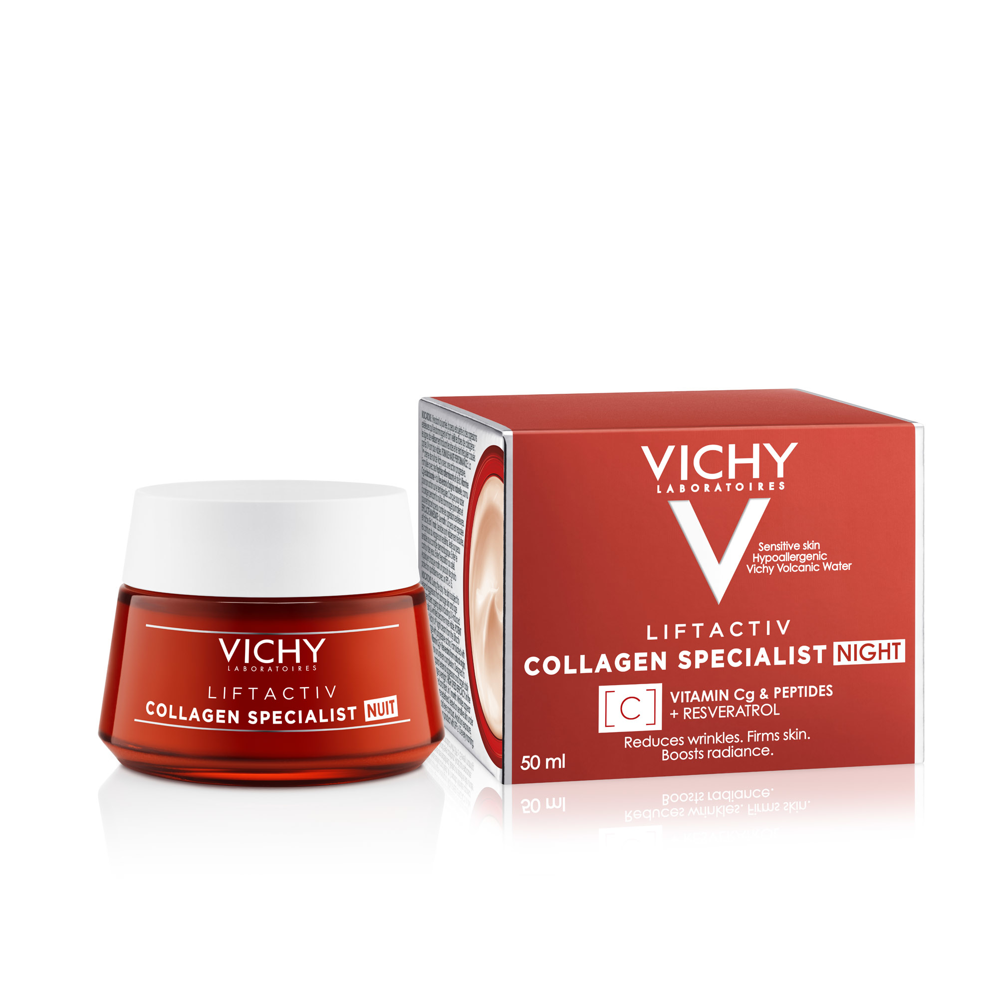 VICHY LIFTACTIV COLLAGEN SPECIALIST Komplex öregedésgátló éjszakai arckrém a kollagénhiány jelei ellen 50 ml képe