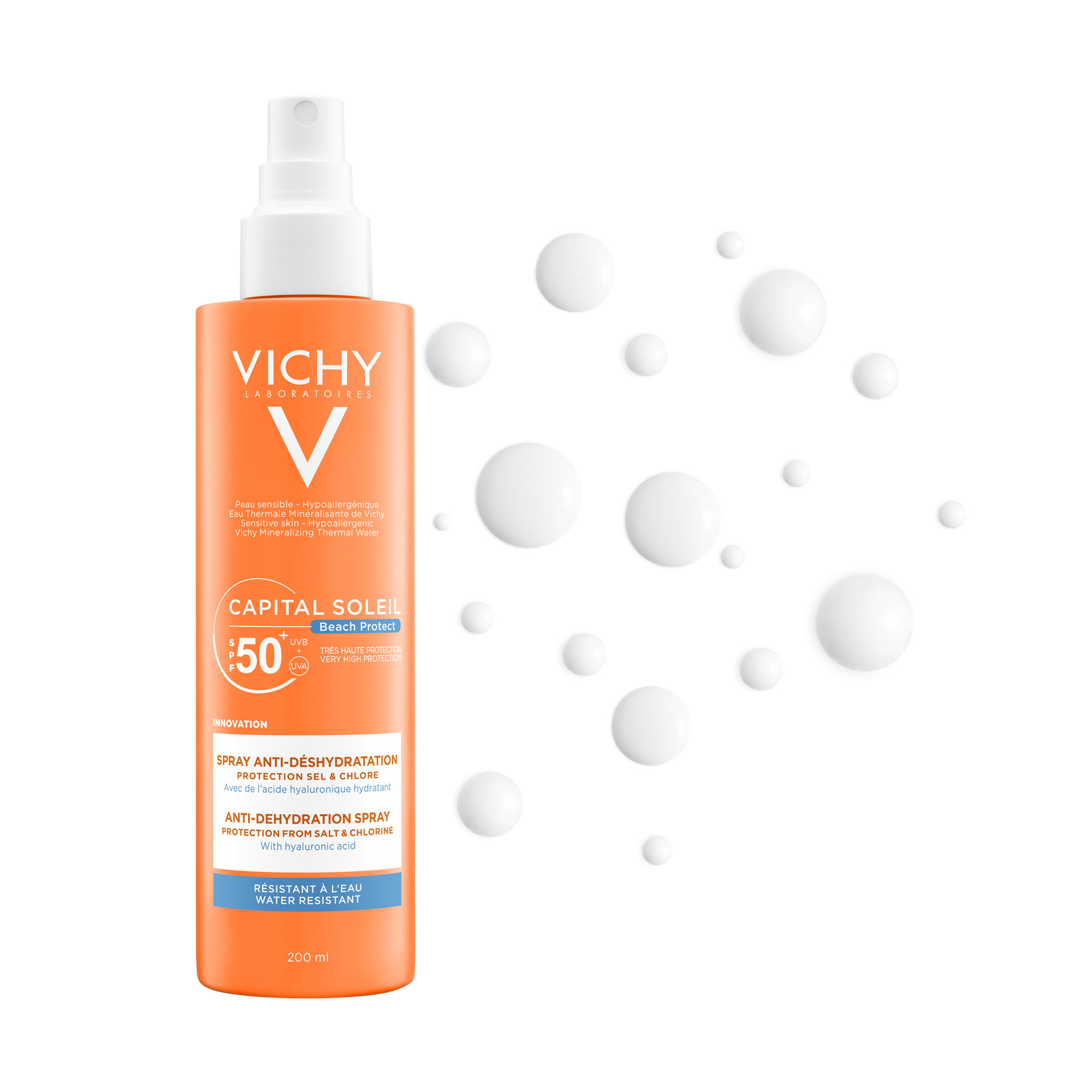 Vichy Capital Soleil Beach Protect Hidratáló napvédő spray extra védelemmel a só és klór hatásai ellen SPF50+ 200ml képe
